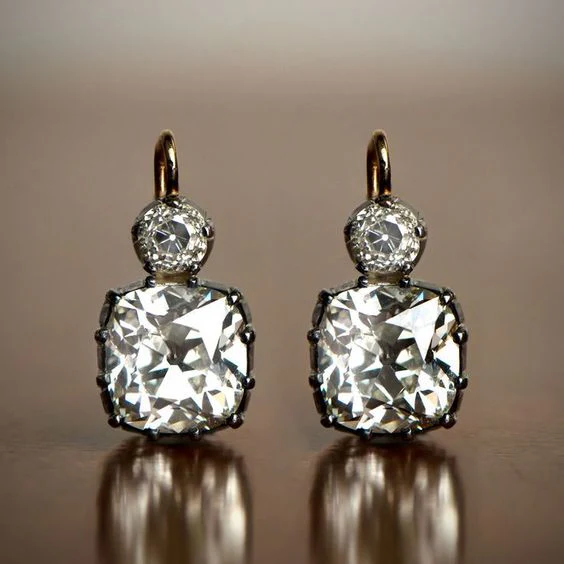 Vintage Square & Rounded Zirconia Earrings